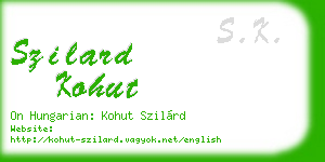szilard kohut business card