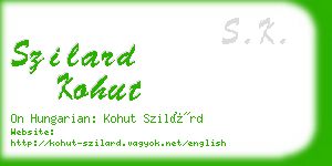 szilard kohut business card